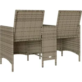 vidaXL Gartensofa 2-Sitzer Loungeset grau
