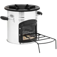 vidaXL Camping-Ofen Silbern 45,5x33x25,5 cm Edelstahl