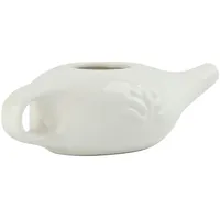 Biebri Neti Pot Nasendusche Keramik 250 ml – Nasenspülkännchen für Erwachsene, bleifrei, spülmaschinenfest | Traditionelle Nasenspülung für trockene Nasengänge & tägliche Nasenpflege | Weiß