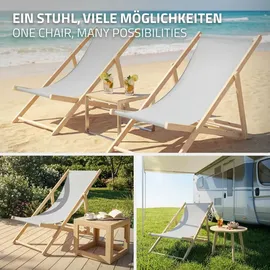 ECD Germany Sonnenliege 117 x 52 x 83 cm Hellgrau