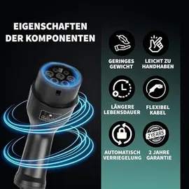 LDY Loady Mode 3 16A, Typ 2 auf Typ 2 EV Ladekabel für Elektroauto