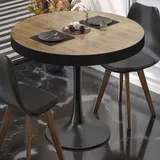 GGM Möbel Bistrotisch Ø 78 x 70 cm Eiche/Schwarz
