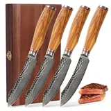 Wakoli Steakmesser 12,5 cm 4-tlg. Olivenholz