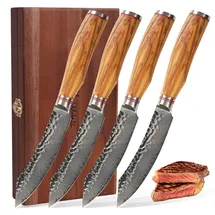 Wakoli Steakmesser 12,5 cm 4-tlg. Olivenholz