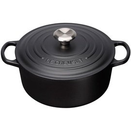 Le Creuset Signature Bräter 24 cm rund schwarz glänzend
