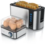 Arendo Langschlitz-Toaster Silber