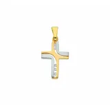 Kettenanhänger ADELIA ́S "Kreuzanhänger 585 Gold ( 14K ) mit Zirkonia", silber, Schmuckanhänger, Damen, mit Zirkonia, Gold, Kettenanhänger, Goldanhänger Kreuz