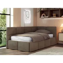 MKS JUGENDBETT ARVO 90/200 - Braun Velvet - Foam-Matratze - Rechts Seite