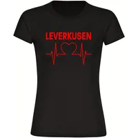 Multifanshop Damen T-Shirt - Leverkusen - Herzschlag - Druck