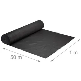 Relaxdays Unkrautvlies 150 g/m2 schwarz