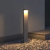 doporro Außenleuchte Aluminium/Edelstahl/Glas 10x6x60 cm IP65 wetterfest 6W 3000K Sandgrau dunkel