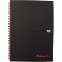Oxford 400047608 Spiralbuch Black n Red DIN A4 liniert mattes Hardcover 70 Blatt schwarz