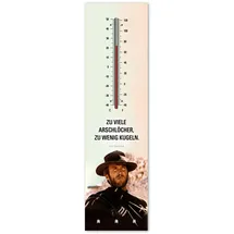 Blechwaren Fabrik Braunschweig GmbH Kult-Thermometer + Schlüsselhalter -Eastwood zu viele Arschlöcher - Alu Innen+Aussen T021