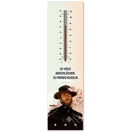 Blechwaren Fabrik Braunschweig GmbH Kult-Thermometer + Schlüsselhalter -Eastwood zu viele Arschlöcher - Alu Innen+Aussen T021