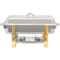 SHZICMY 9L Chafing Dish Edelstahl Speisenwärmer Buffet Warmhaltebehälter Wärmebehälter Speisewärmer Rechaud Catering Buffet-Wärmer