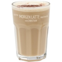 Latte Macchiato Glas mit Gravur | Guten Morgen Latte von | Lustiges Cappuccino Glas mit Personalisierung | Geschenk für Kaffeeliebhaber Freund Kollege | 360ml