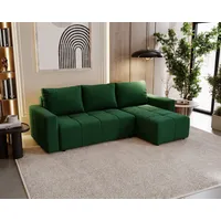 Fun Möbel Ecksofa Schlafsofa NOHA in Stoff Kronos Flaschengrün