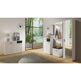 MID.YOU Garderobenpaneel Jakob 48 x 140 x 28 cm Weiß