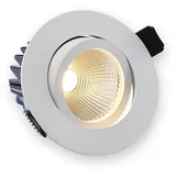 Longlife LED Led Einbaustrahler weiß 9w 36° 700lm dimmbar - Lichtfarbe: Warmweiß 2700k