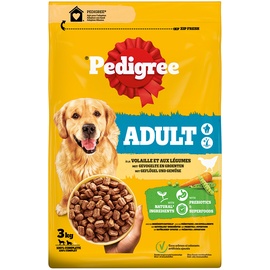 Pedigree 3kg Pedigree Adult Geflügel & Gemüse Hundefutter trocken