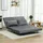 Homcom Schlafsofa 2-Sitzer Sofa mit Bettfunktion, Klappsofa mit Kissen, Grau,