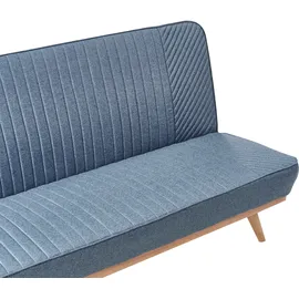 Beliani Schlafsofa Stoff 2-Sitzer Blau