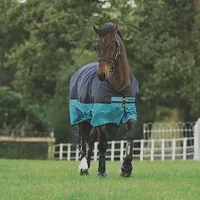 Horseware Mio Turnout Lite 0g Weidedecke Black/Turqoise - Schwarz