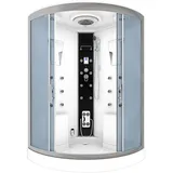 SeniorBad Dusche Duschkabine D26-EH-EA Duschtempel Sauna 130x130 cm, OHNE 2K ScheibenVersiegelung - Weiß,