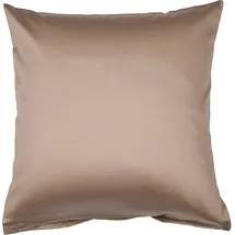 JANINE Mako-Satin-Kissenbezug LENI, Taupe - 80 x 80 cm - mit Reißverschluss,