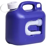 hünersdorff Kanister 5 l für AdBlue, ideal zur Betankung an AdBlue-PKW-Zapfsäulen, Mehrwegkanister mit Auslaufrohr, passt in AdBlue Tankstutzen, unbefüllt, 800280, blau, 5l