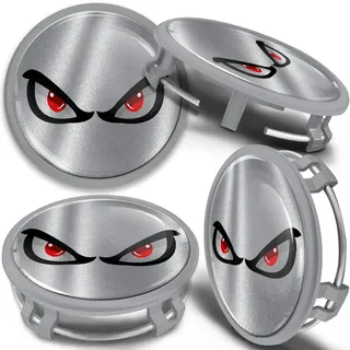 SkinoEu 4 x 75 mm Nabendeckel Felgendeckel Kompatibel mit Mercedes Benz Radnabenabdeckung Nabenkappen Felgenkappen Radkappen Alufelgen B66470207 / B66470200 Schwarz Silber Augen CMS 14