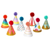 Legami - Set von 8 Partyhüten, mit Pompon und Glitzerdetails, Einheitsgröße, Ø 4,2 cm