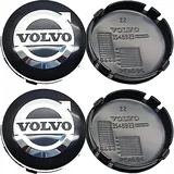 QQLADY 4 Stück Nabendeckel Radnabendeckel für Volvo XC60 XC90 XC40 64mm, Nabenkappen mit Logo Radnabenkappen, Wasserdicht Staubdicht Anti Rost Felgendeckel, Auto Accessoires