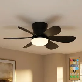 GLOBO Deckenventilator 51 cm Schwarz
