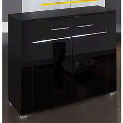 Sideboard HÖLTKEMEYER "Flame", schwarz, Ohne Aufbauservice, Sideboards, Breite 90 cm