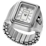 Fossil Uhrenring »RAQUEL WATCH Ring Quarzuhr, Damenuhr, analog, Edelstahl, Flexband, Zugband, silberfarben