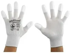 SafeGuard ESD Handschuh, beschichtete Fingerkuppen, silikonfrei DSWL37428 , 1 Paar, Größe S, weiß