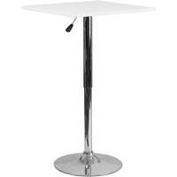Flash Furniture 23.75SQ Tisch, Holz, verstellbar, weiß, 60 cm, quadratisch
