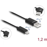 DeLock USB 2.0 Kabel Typ-A Stecker zu Type-C drehbar mit Schnellladefunktion 60