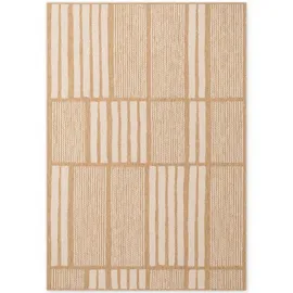 Ted Baker Flachgewebe Teppich Allington - Wendeteppich Outdoor geeignet, Pflegeleichter Wohnzimmerteppich, Modern, Streifen Muster für Wohnzimmer, Terrasse, Esszimmer, Balkon - Jute Weiß, 200x300 cm
