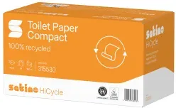 Satino HiCycle Großrollen Toilettenpapier, 2-lagig 1 Karton = 24 Rollen à 100 m