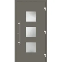 Haustür RC3 "GERDA" 79 mm Quarzgrau RAL 7039 beidseitig außen öffnend DIN rechts