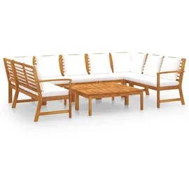vidaXL Garten-Lounge-Set 9-tlg. Creme Akazie