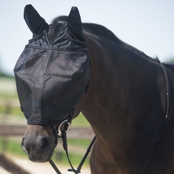 QHP Reitfliegenmaske mit Ohrenschutz, Pony