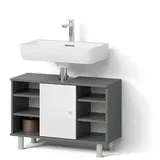 livinity Waschbeckenunterschrank, Weiß Hochglanz, 80 x 54 cm