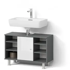 livinity Waschbeckenunterschrank, Weiß Hochglanz, 80 x 54 cm