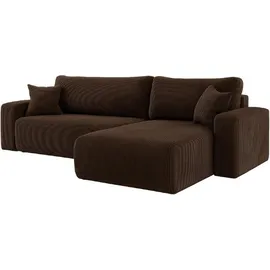Inter Ecksofa Austin 244x145 cm Cord Braun Poso 06