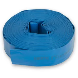 EBERTH 2" Flachschlauch, 30m lang, 52mm Durchmesser, flexibel, widerstandsfähig, PVC, blau, ideal für Pumpen und Bewässerung