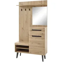 furn.design Ronson Garderobe 110 x 200 x 34 cm schwarz