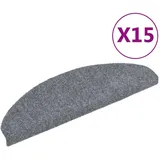 vidaXL 15-tlg Selbstkleb. Treppenmatten Nadelvlies 65x21x4cm Hellgrau